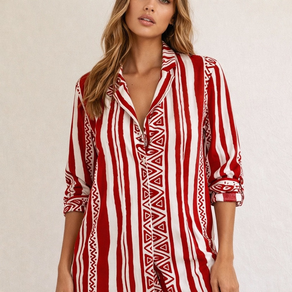NYC Red and White Patterned Blazer
